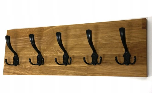 Wieszak dębowy drewniany ścienny do przedpokoju na ścianę dąb duży 60 x 20