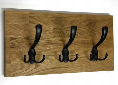 Wieszak dębowy drewniany ścienny do przedpokoju na ścianę dąb 40 x 20