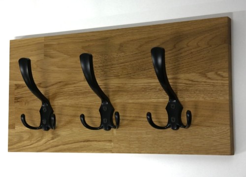 Wieszak dębowy drewniany ścienny do przedpokoju na ścianę dąb 40 x 20