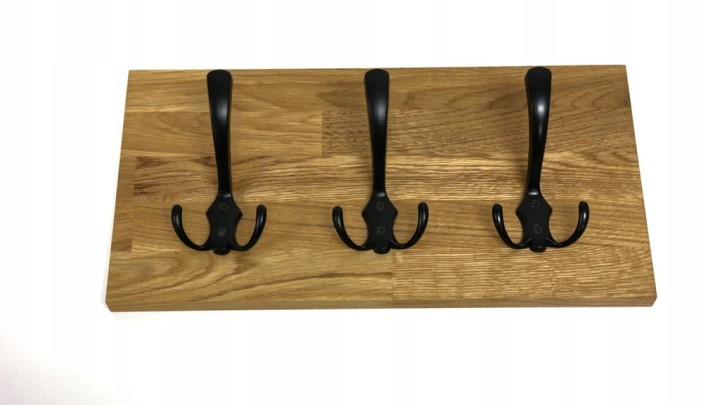 Wieszak dębowy drewniany ścienny do przedpokoju na ścianę dąb 40 x 20