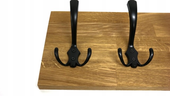 Wieszak dębowy drewniany ścienny do przedpokoju na ścianę dąb duży 80 x 20