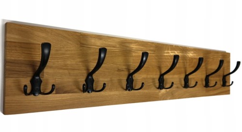 Wieszak dębowy drewniany ścienny do przedpokoju na ścianę dąb duży 100 x 20