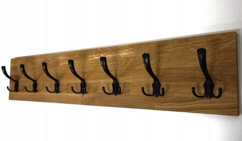 Wieszak dębowy drewniany ścienny do przedpokoju na ścianę dąb duży 100 x 20