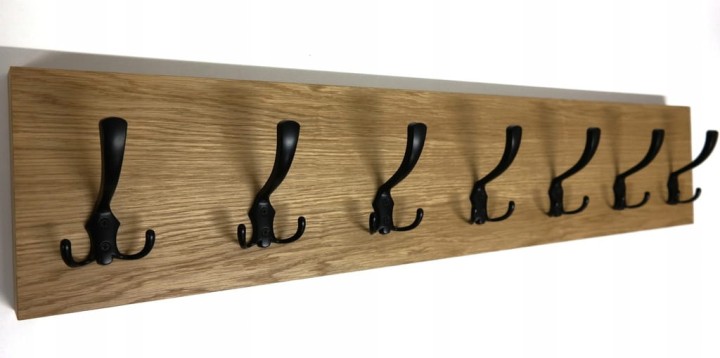 Wieszak fornir dębowy ścienny do przedpokoju na ścianę 39mm duży 100 x 20