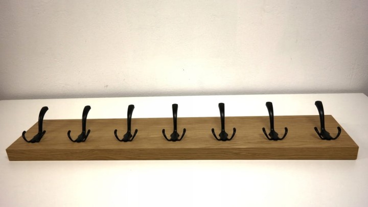 Wieszak fornir dębowy ścienny do przedpokoju na ścianę 39mm duży 100 x 20