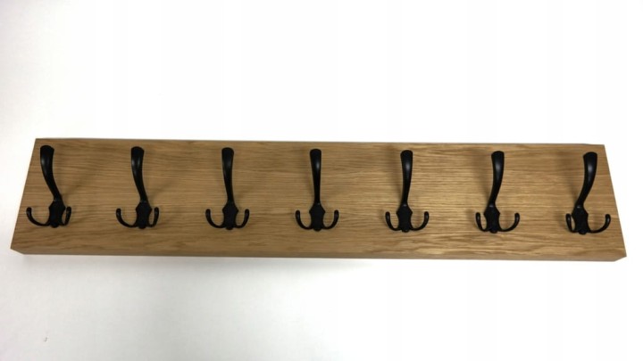 Wieszak fornir dębowy ścienny do przedpokoju na ścianę 39mm duży 100 x 20