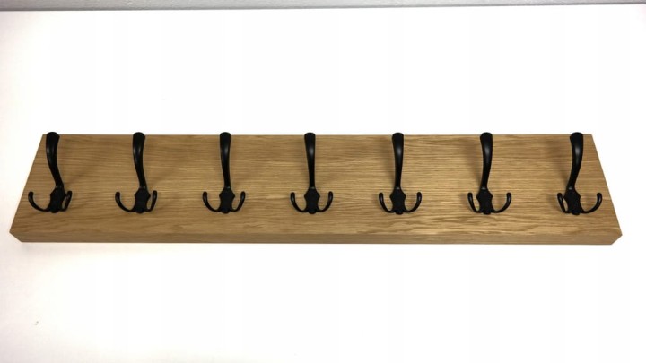 Wieszak fornir dębowy ścienny do przedpokoju na ścianę 39mm duży 100 x 20