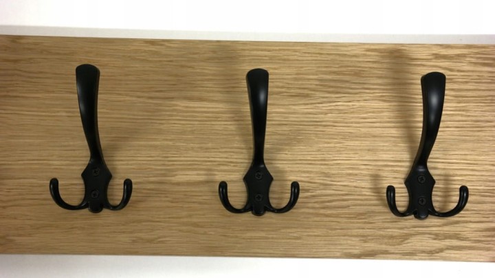 Wieszak fornir dębowy ścienny do przedpokoju na ścianę 39mm duży 100 x 20