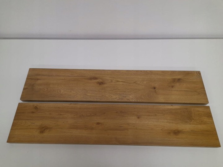 Półka drewniana dębowa metalowe uchwyty loft lakierowana 100cm x 20cm dąb