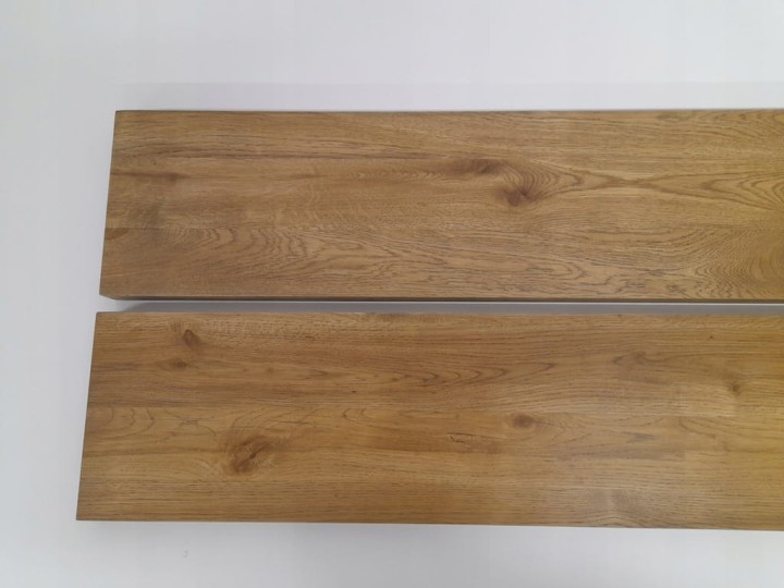 Półka drewniana dębowa metalowe uchwyty loft lakierowana 100cm x 20cm dąb