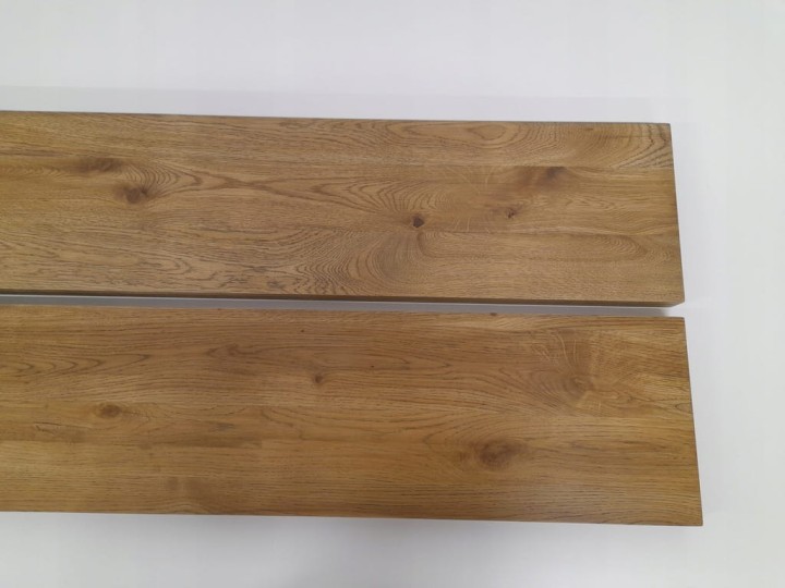 Półka drewniana dębowa metalowe uchwyty loft lakierowana 100cm x 20cm dąb