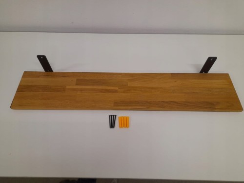 Półka drewniana dębowa ścienna do salonu kuchni loft na ścianę 80cm dąb