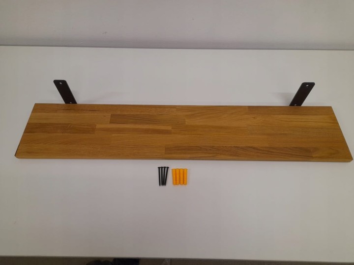 Półka drewniana dębowa ścienna do salonu kuchni loft na ścianę 80cm dąb