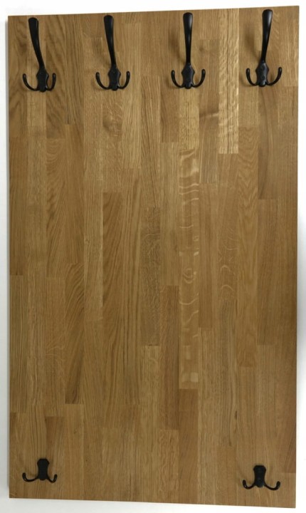 Wieszak dębowy drewniany ścienny do przedpokoju na ścianę panelowy dąb duży