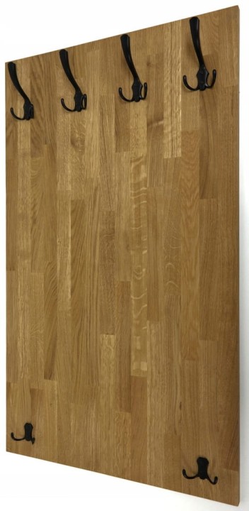 Wieszak dębowy drewniany ścienny do przedpokoju na ścianę panelowy dąb duży