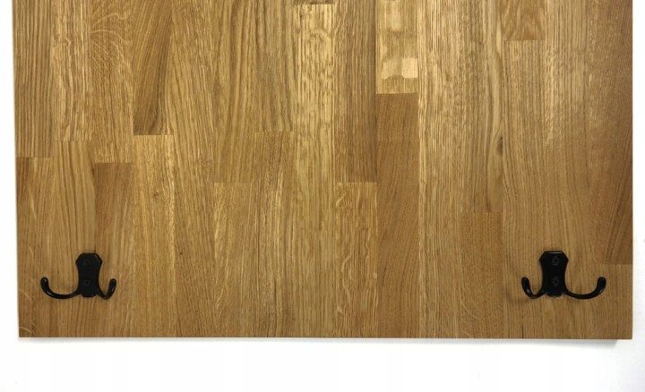 Wieszak dębowy drewniany ścienny do przedpokoju na ścianę panelowy dąb duży