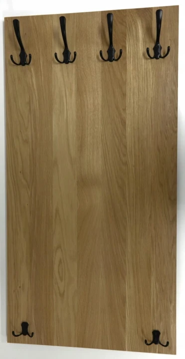 Wieszak dębowy drewniany ścienny do przedpokoju na ścianę panelowy dąb duży