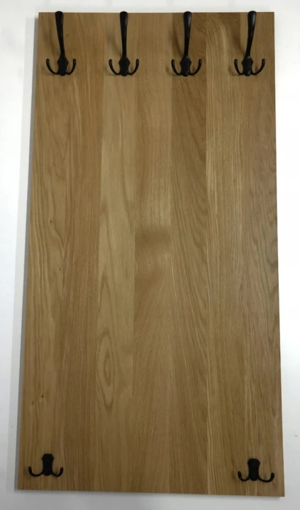 Wieszak dębowy drewniany ścienny do przedpokoju na ścianę panelowy dąb duży