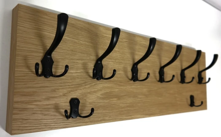 Wieszak fornir dębowy ścienny do przedpokoju na ścianę 39mm duży 80 x 25