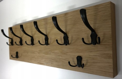 Wieszak fornir dębowy ścienny do przedpokoju na ścianę 39mm duży 80 x 25