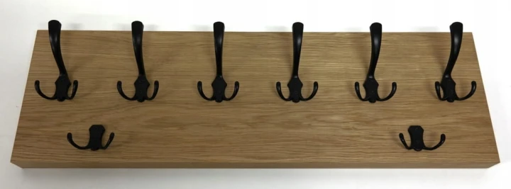 Wieszak fornir dębowy ścienny do przedpokoju na ścianę 39mm duży 80 x 25