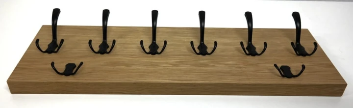 Wieszak fornir dębowy ścienny do przedpokoju na ścianę 39mm duży 80 x 25