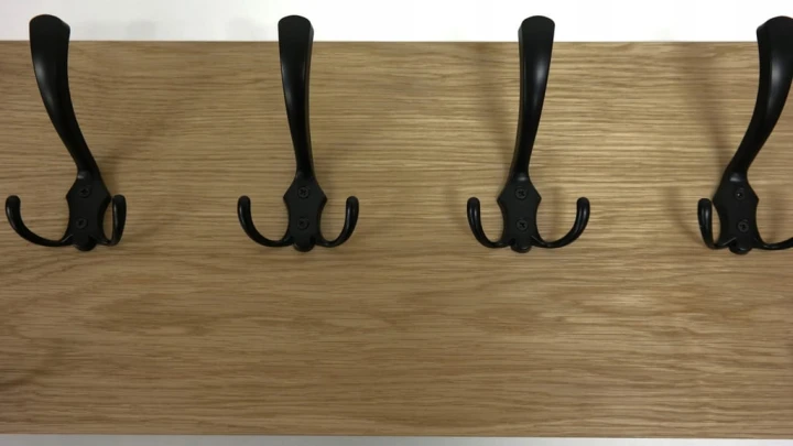 Wieszak fornir dębowy ścienny do przedpokoju na ścianę 39mm duży 80 x 25