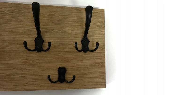 Wieszak fornir dębowy ścienny do przedpokoju na ścianę 39mm duży 80 x 25