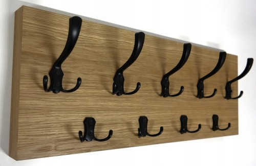 Wieszak fornir dębowy ścienny do przedpokoju na ścianę 39mm duży 70 x 25