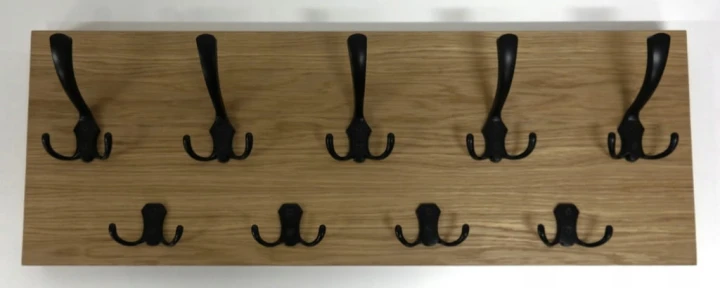 Wieszak fornir dębowy ścienny do przedpokoju na ścianę 39mm duży 70 x 25