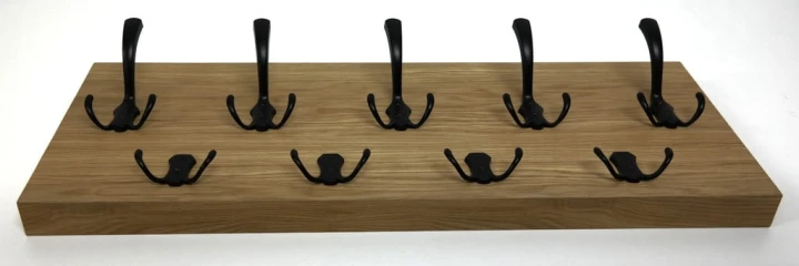 Wieszak fornir dębowy ścienny do przedpokoju na ścianę 39mm duży 70 x 25