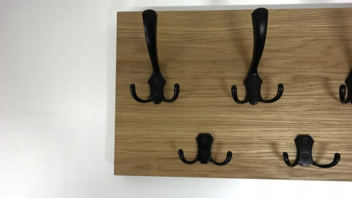 Wieszak fornir dębowy ścienny do przedpokoju na ścianę 39mm duży 70 x 25