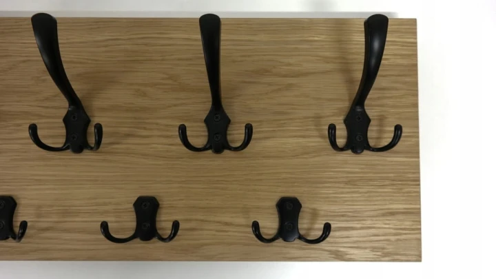 Wieszak fornir dębowy ścienny do przedpokoju na ścianę 39mm duży 70 x 25