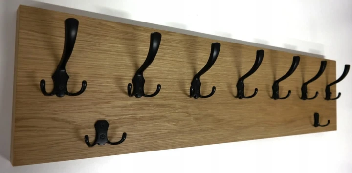 Wieszak fornir dębowy ścienny do przedpokoju na ścianę 39mm duży 100 x 25