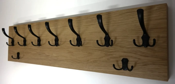 Wieszak fornir dębowy ścienny do przedpokoju na ścianę 39mm duży 100 x 25