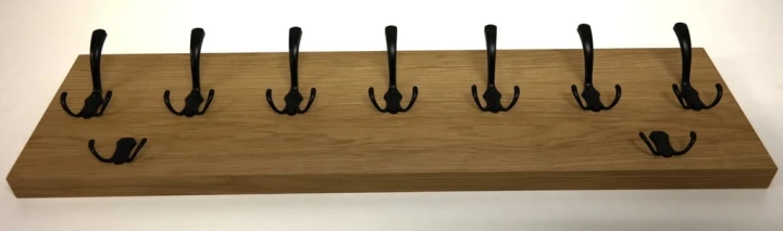 Wieszak fornir dębowy ścienny do przedpokoju na ścianę 39mm duży 100 x 25