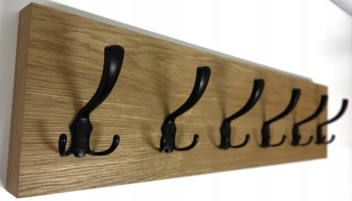 Wieszak fornir dębowy ścienny do przedpokoju na ścianę 39mm duży 80 x 20