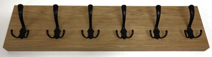 Wieszak fornir dębowy ścienny do przedpokoju na ścianę 39mm duży 80 x 20