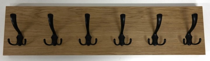 Wieszak fornir dębowy ścienny do przedpokoju na ścianę 39mm duży 80 x 20