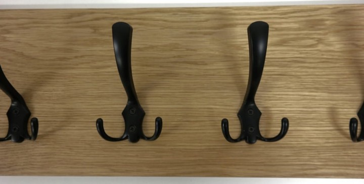 Wieszak fornir dębowy ścienny do przedpokoju na ścianę 39mm duży 80 x 20