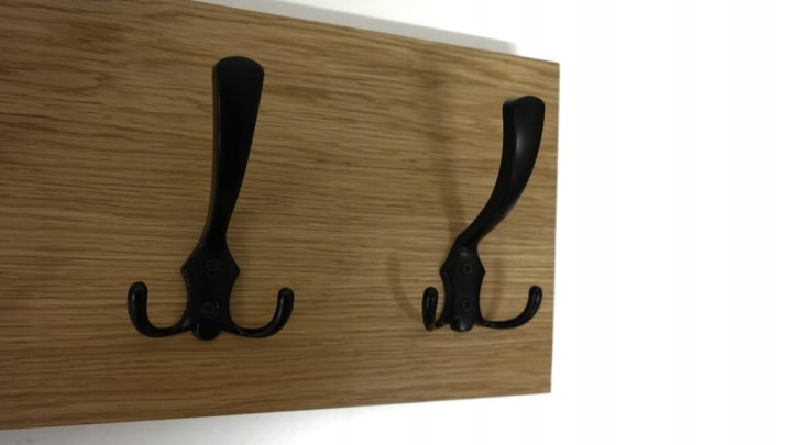 Wieszak fornir dębowy ścienny do przedpokoju na ścianę 39mm duży 80 x 20