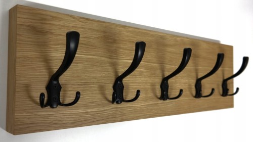 Wieszak fornir dębowy ścienny do przedpokoju na ścianę 39mm duży 70 x 20