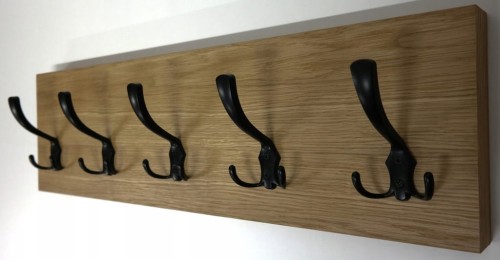 Wieszak fornir dębowy ścienny do przedpokoju na ścianę 39mm duży 70 x 20