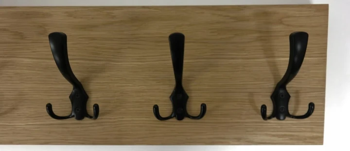 Wieszak fornir dębowy ścienny do przedpokoju na ścianę 39mm duży 70 x 20