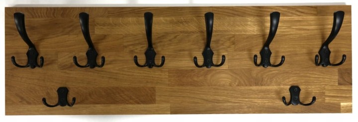 Wieszak dębowy drewniany ścienny do przedpokoju na ścianę dąb duży 80 x 25