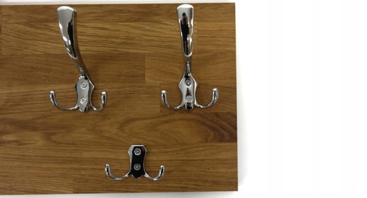 Wieszak dębowy drewniany ścienny do przedpokoju na ścianę dąb duży 80 x 25