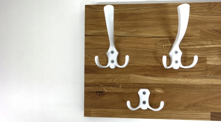 Wieszak dębowy drewniany ścienny do przedpokoju na ścianę dąb duży 80 x 25