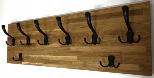 Wieszak dębowy drewniany ścienny do przedpokoju na ścianę dąb 80 x 25 26mm