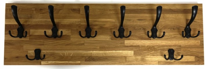 Wieszak dębowy drewniany ścienny do przedpokoju na ścianę dąb 80 x 25 26mm