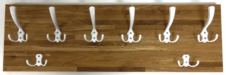 Wieszak dębowy drewniany ścienny do przedpokoju na ścianę dąb 80 x 25 26mm